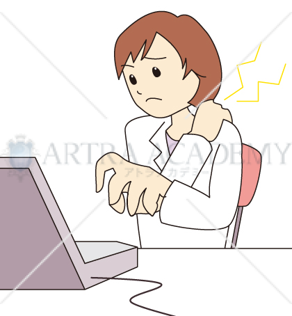 痛みのある女性（肩）